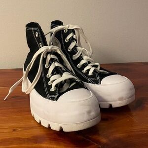 Converse Black and White High-Top Chunky Sole Sneakers